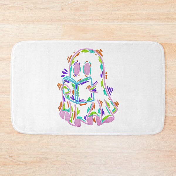 Item preview, Spooky Ghost Reading a Book – Colorful Neon Halloween Art designed and sold by oganespegenh.