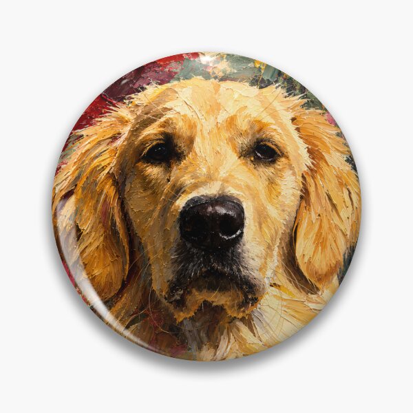 Item preview, Golden Retriever Portrait – Colourful Impasto Style Dog Art designed and sold by shrolts.