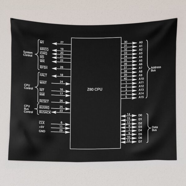 Item preview, Zilog Z80 CPU Diagram - White (Large) designed and sold by Jagaroth.