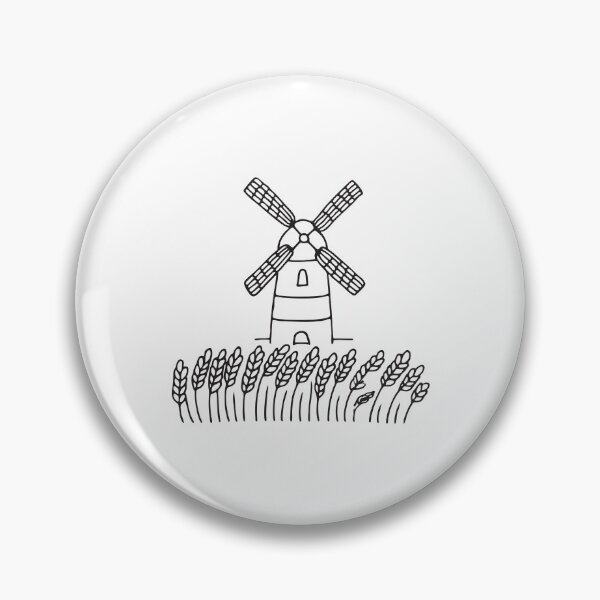 Item preview, A windmill standing beside a field of golden wheat swaying gently designed and sold by rasagamastore.