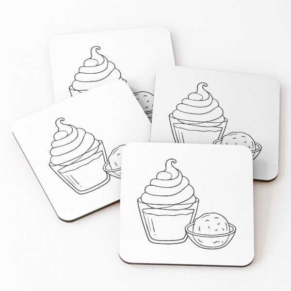 Item preview, Whipped cream next to a scoop of ice cream in a glass dish designed and sold by rasagamastore.