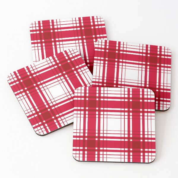 Item preview, Plaid pattern bright red and white designed and sold by fuzzyfox.