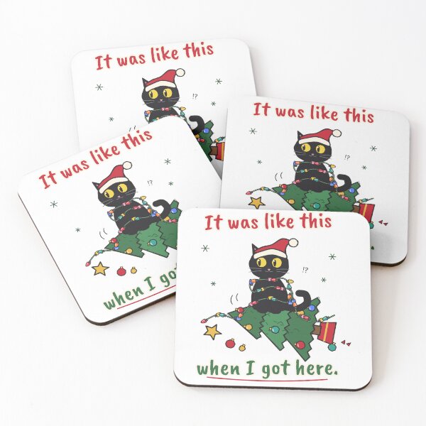 Item preview, Funny Black Cat Knocked Over Christmas Tree designed and sold by Kevarroy2793.