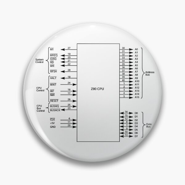 Item preview, Zilog Z80 CPU Diagram - Black (Large) designed and sold by Jagaroth.