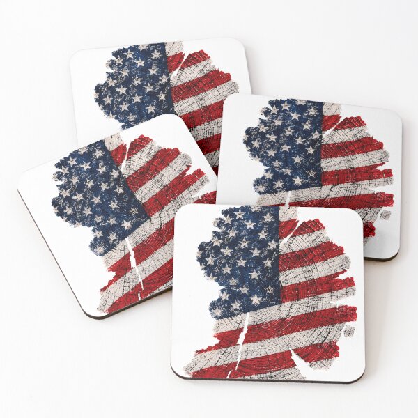 Item preview, Rustic American Flag Wood Grain Tree Ring designed and sold by PreeCha Art & Co..