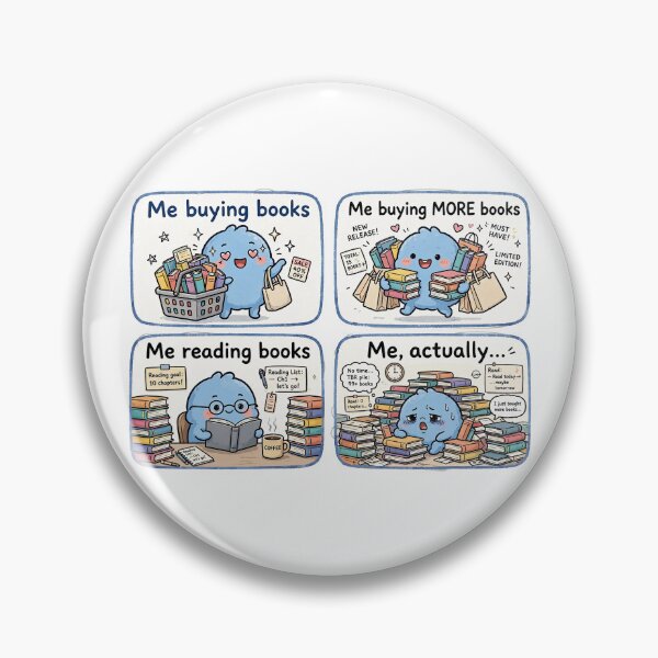 Item preview, TBR Pile Growing Comic - Bookish TBR Too Many Books Sticker designed and sold by Raju-Creative.