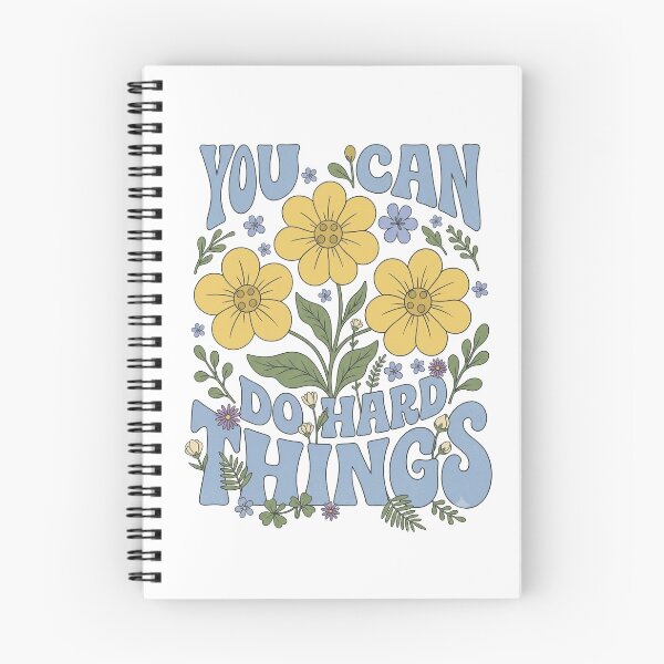 Item preview, You Can Do Hard Things Retro Floral Motivational Positive Quote designed and sold by vathrode.