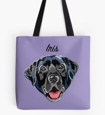Iris (custom name) black Labrador Tote Bag
