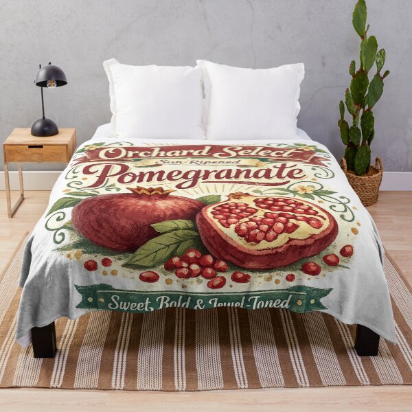 Item preview, Orchard Select Sun-Ripened Pomegranate Vintage Fruit Market Botanical Design designed and sold by inkoutninja.