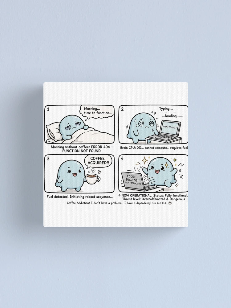 Thumbnail 1 of 3, Canvas Print, Overthinking Text Comic - Anxiety Overthinking Message Comic Sticker designed and sold by Raju-Creative.