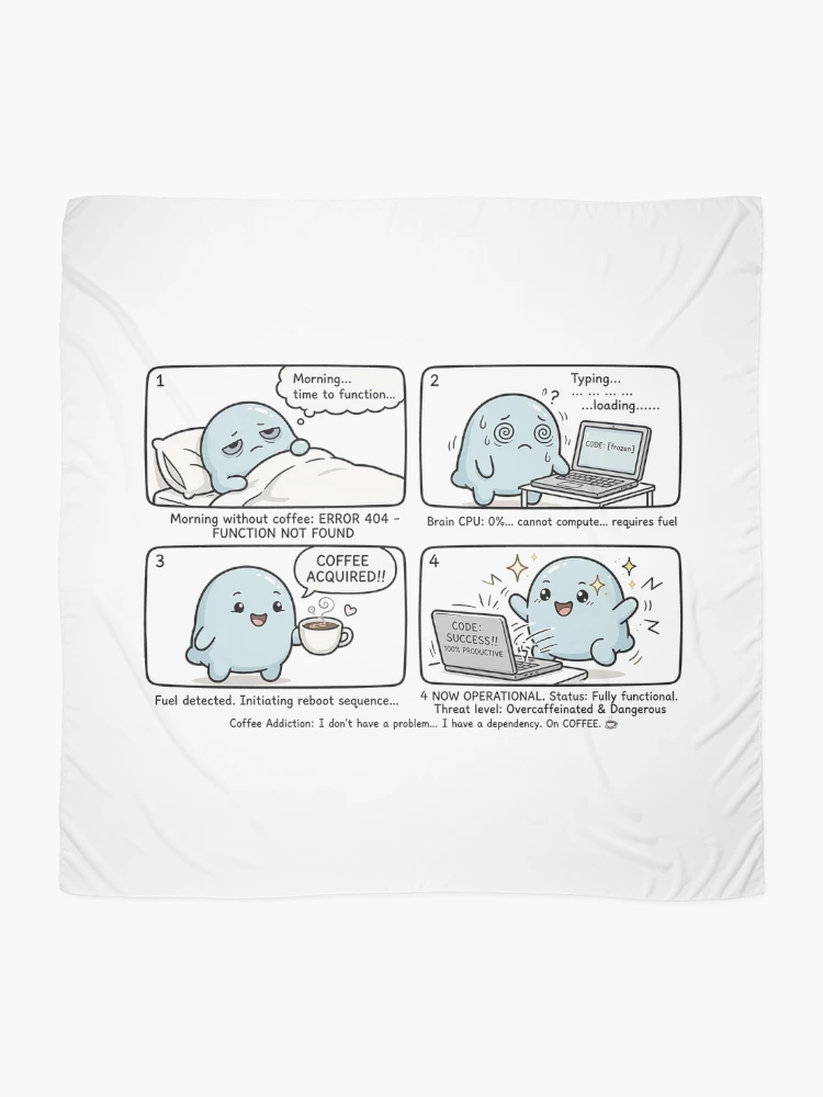 Thumbnail 2 of 3, Scarf, Overthinking Text Comic - Anxiety Overthinking Message Comic Sticker designed and sold by Raju-Creative.