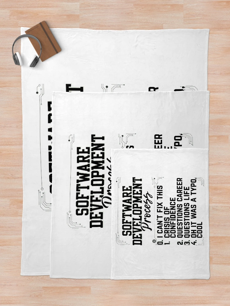 Thumbnail 5 of 6, Throw Blanket, Software Development Process Humor designed and sold by Krypteiaxx.
