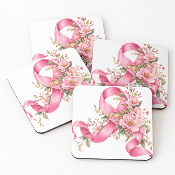 Item preview, Pink Floral Breast Cancer Awareness Ribbon – Watercolor Blossoms & Hope designed and sold by Mylittleshop26.