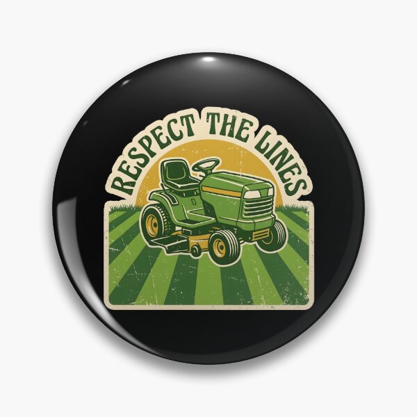 Item preview, Respect the Lines — Vintage Riding Lawn Mower Art, Funny Lawn Dad Gift, Father's Day Design designed and sold by Luminari Creations.