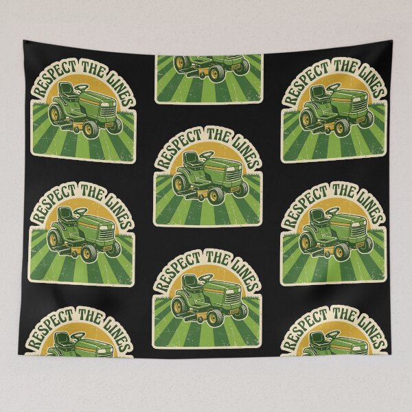 Item preview, Respect the Lines — Vintage Riding Lawn Mower Art, Funny Lawn Dad Gift, Father's Day Design designed and sold by Luminari Creations.