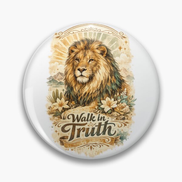 Item preview, Walk in Truth Majestic Lion Vintage Wildlife Inspirational Botanical Design designed and sold by inkoutninja.