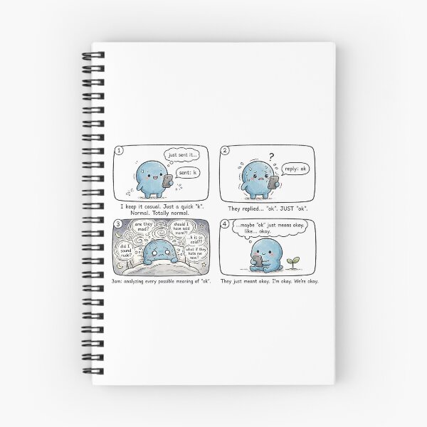 Item preview, Ok Text Overthinking Comic - Anxiety Analyzing Ok Reply Sticker designed and sold by Raju-Creative.