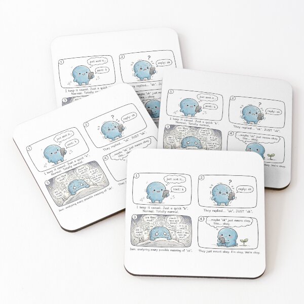 Item preview, Ok Text Overthinking Comic - Anxiety Analyzing Ok Reply Sticker designed and sold by Raju-Creative.
