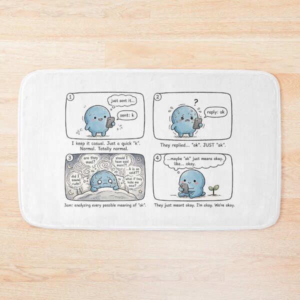 Item preview, Ok Text Overthinking Comic - Anxiety Analyzing Ok Reply Sticker designed and sold by Raju-Creative.