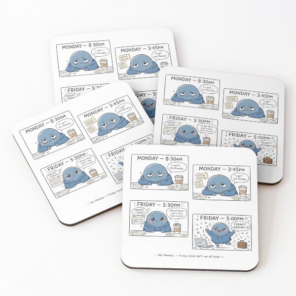 Item preview, Monday To Friday Mood Comic - Work Week Mood Shift Funny Sticker designed and sold by Raju-Creative.