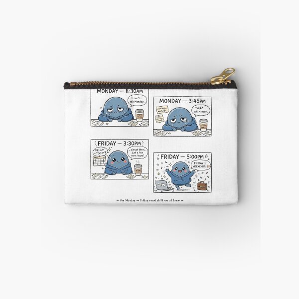 Item preview, Monday To Friday Mood Comic - Work Week Mood Shift Funny Sticker designed and sold by Raju-Creative.