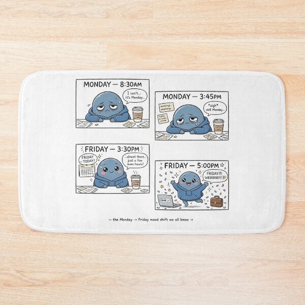 Item preview, Monday To Friday Mood Comic - Work Week Mood Shift Funny Sticker designed and sold by Raju-Creative.