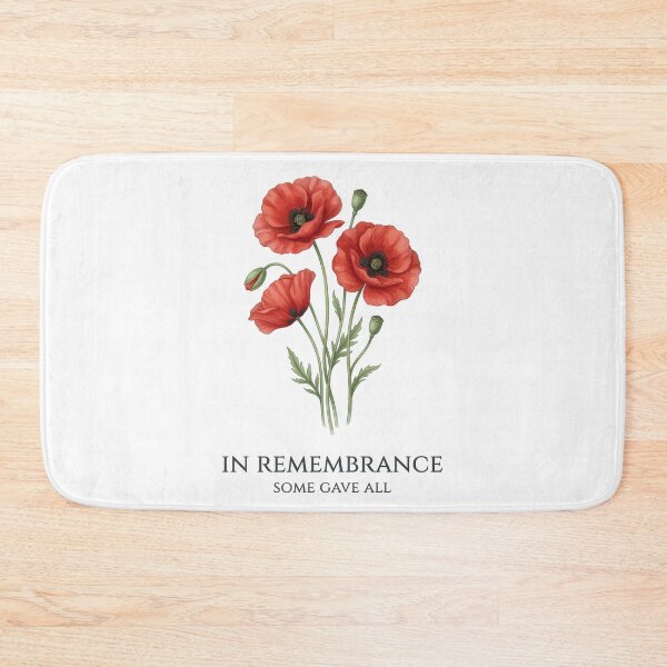 Item preview, In Remembrance Some Gave All — Red Poppy Watercolor Botanical Art, Memorial Day Military Tribute Print designed and sold by Luminari Creations.