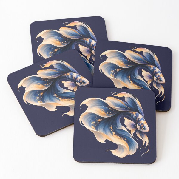 Item preview, Blue and Gold Betta Fish designed and sold by Mooncalf Market.