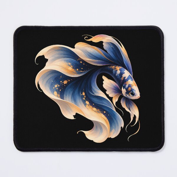 Item preview, Blue and Gold Betta Fish designed and sold by Mooncalf Market.