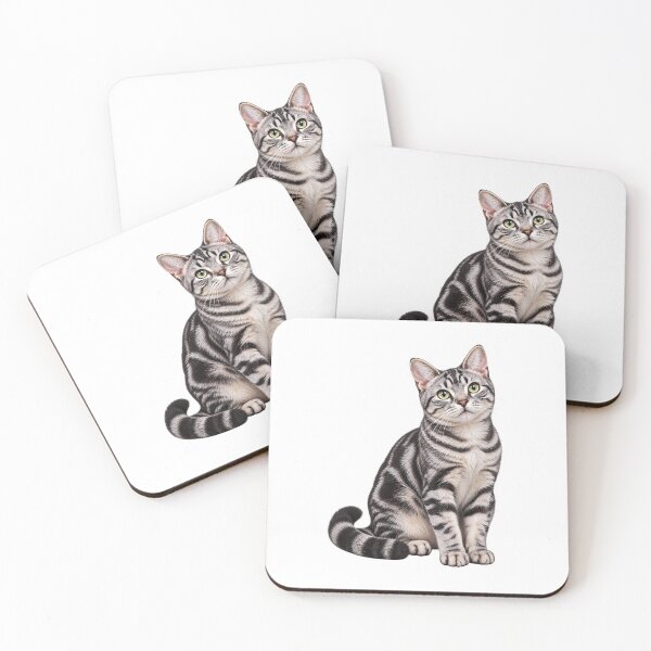 Item preview, American shorthaired Gray Cat  designed and sold by BackgroundND.