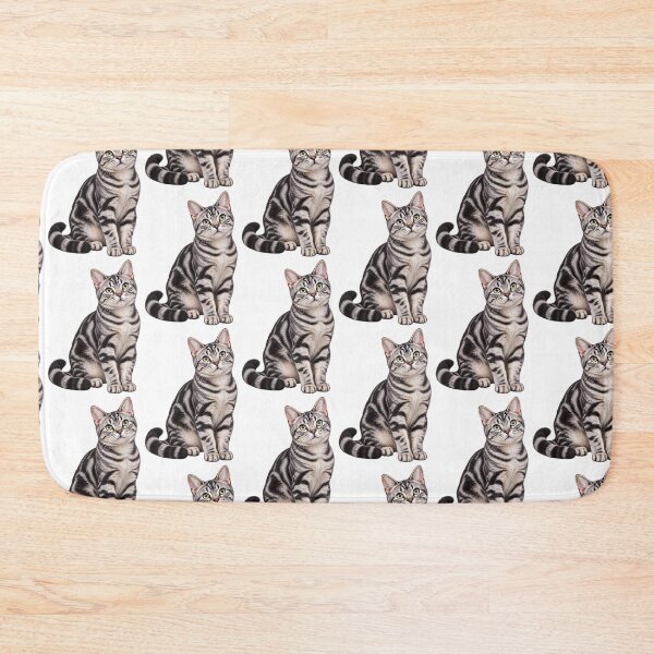 Item preview, American shorthaired Gray Cat  designed and sold by BackgroundND.