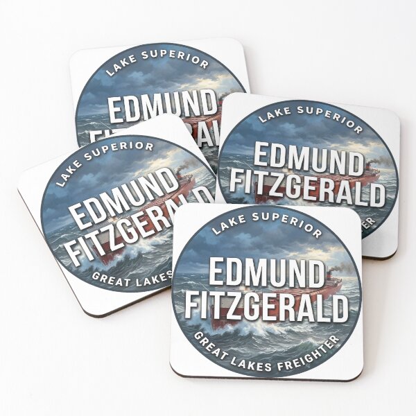 Item preview, Edmund Fitzgerald Lake Superior November Gale Round Badge Sticker designed and sold by DetourDgn.