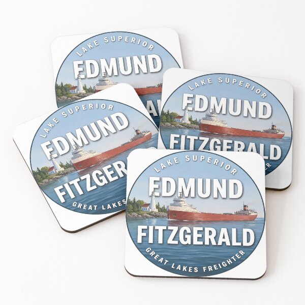 Item preview, Edmund Fitzgerald Lake Superior Whitefish Point Round Badge Sticker designed and sold by DetourDgn.