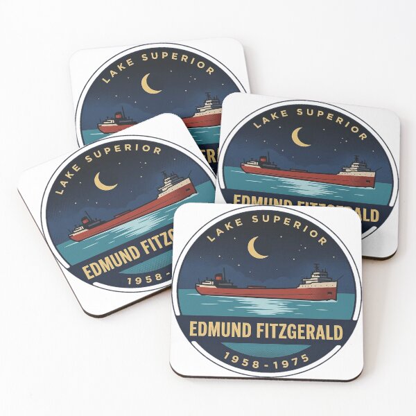 Item preview, Edmund Fitzgerald Lake Superior Night Voyage Vintage Badge Sticker designed and sold by DetourDgn.