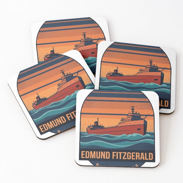 Item preview, Edmund Fitzgerald Lake Superior Retro Freighter Vintage Badge Sticker designed and sold by DetourDgn.