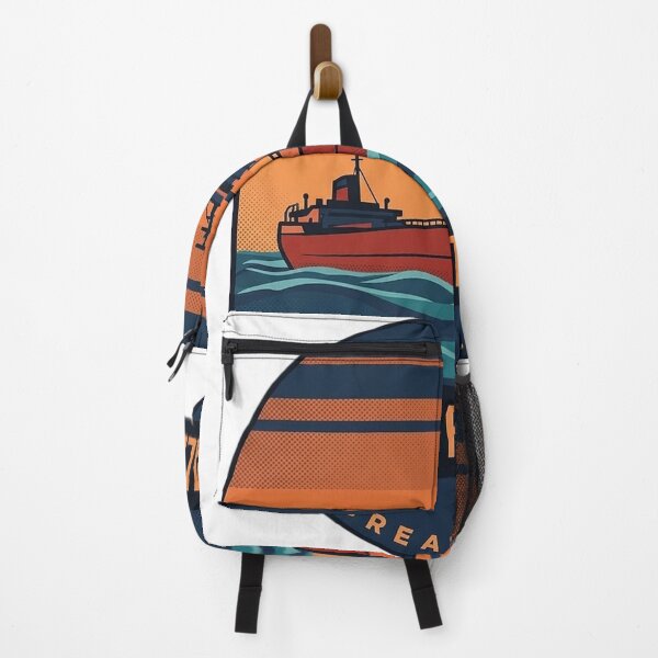 Item preview, Edmund Fitzgerald Lake Superior Retro Freighter Vintage Badge Sticker designed and sold by DetourDgn.