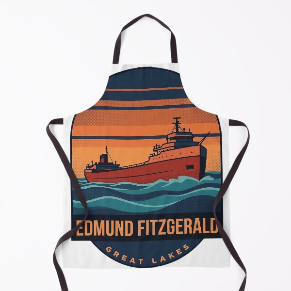 Item preview, Edmund Fitzgerald Lake Superior Retro Freighter Vintage Badge Sticker designed and sold by DetourDgn.