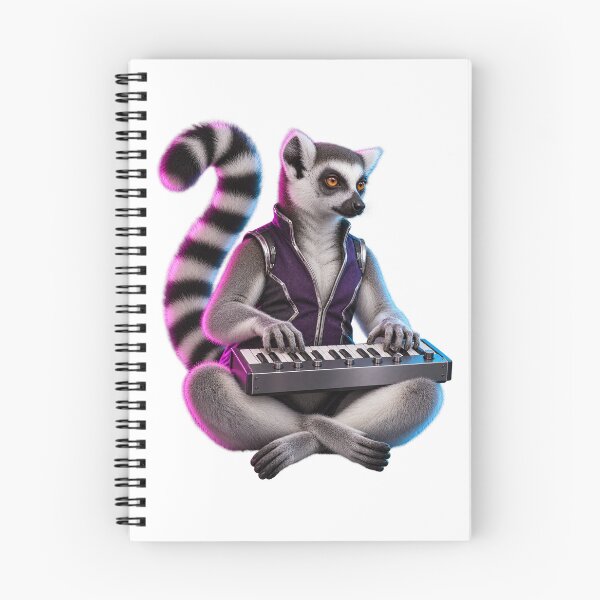 Item preview, Ring-Tailed Lemur Synth Player in Magenta and Cyan designed and sold by Mono.fi Studios.