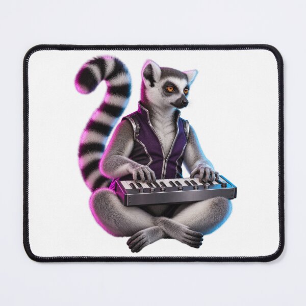 Item preview, Ring-Tailed Lemur Synth Player in Magenta and Cyan designed and sold by Mono.fi Studios.