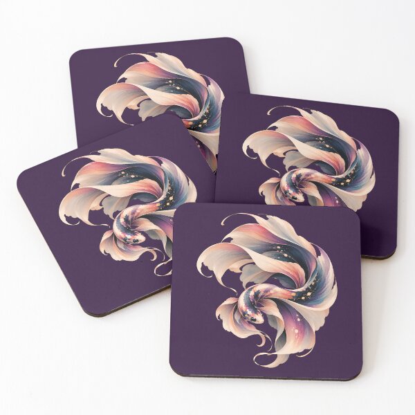Item preview, Dreamy Pink and Purple Betta Fish designed and sold by Mooncalf Market.