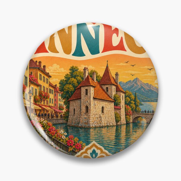 Item preview, Retro Annecy France - Vintage Travel Souvenir Heart designed and sold by VisualArtsOasis.