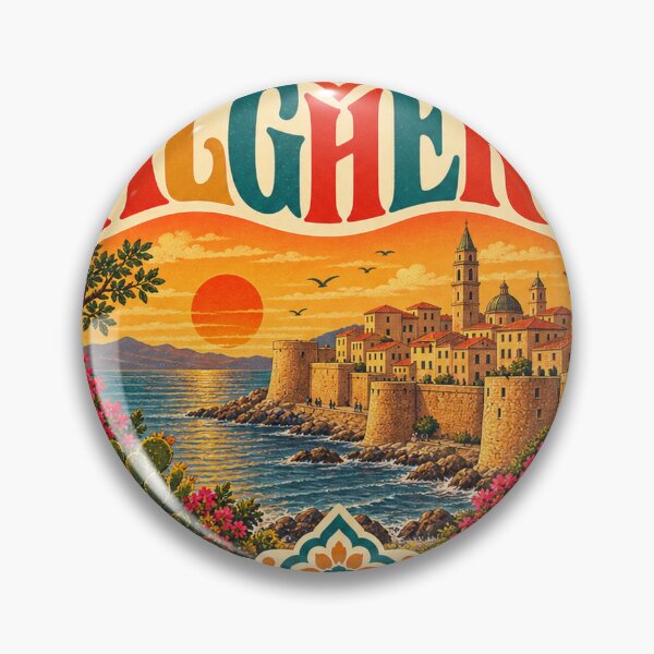 Item preview, Vintage Alghero Heart - Retro Italy Travel Souvenir designed and sold by VisualArtsOasis.