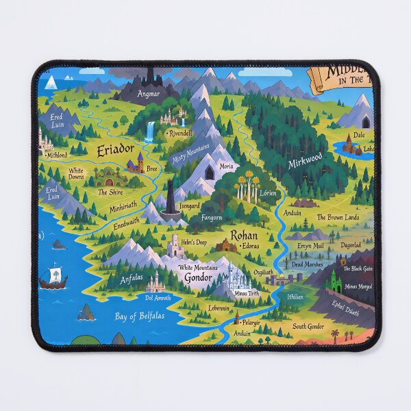 Item preview, Illustrated Map of Middle Earth designed and sold by Mooncalf Market.