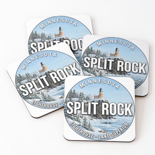 Item preview, Split Rock Lighthouse Minnesota Winter Ice Round Badge Sticker designed and sold by DetourDgn.