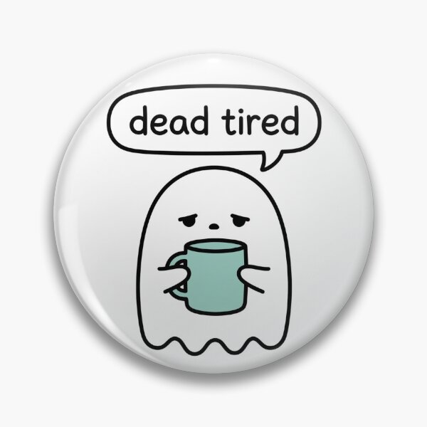 Item preview, Dead Tired Funny Ghost Coffee Lover Cute Halloween Sticker designed and sold by praseeda1.