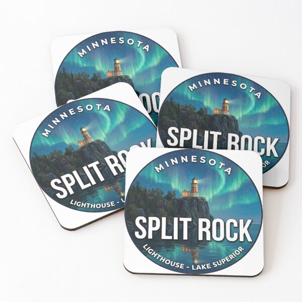 Item preview, Split Rock Lighthouse Minnesota Northern Lights Round Badge Sticker designed and sold by DetourDgn.