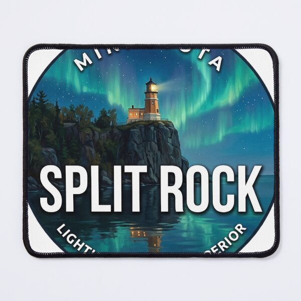 Item preview, Split Rock Lighthouse Minnesota Northern Lights Round Badge Sticker designed and sold by DetourDgn.