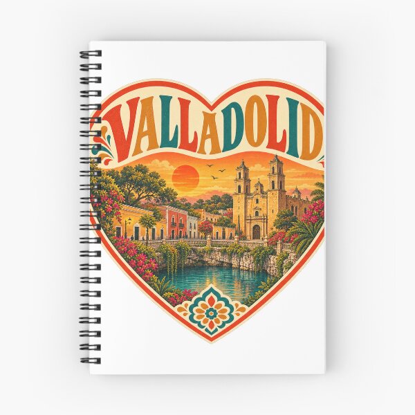 Item preview, Valladolid Mexico Travel Souvenir - Retro Heart Illustration designed and sold by VisualArtsOasis.
