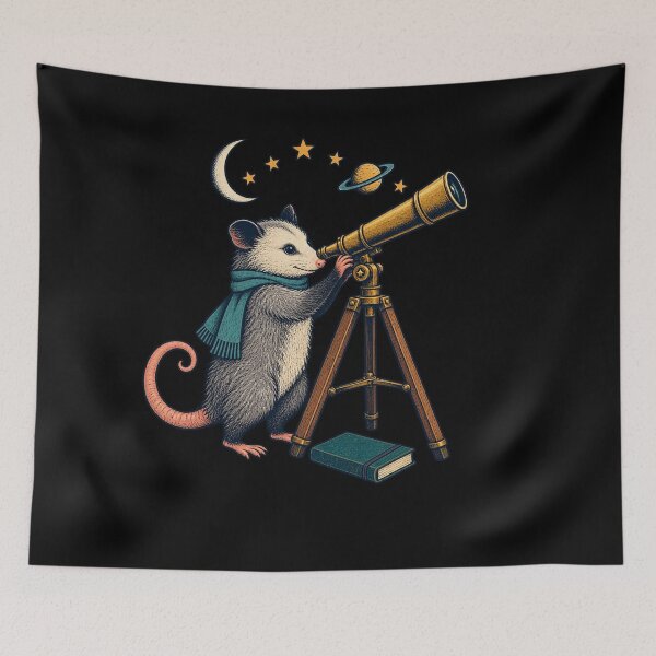 Item preview, Stargazing Opossum Telescope – Cozy Astronomy Possum designed and sold by suechtmpoa.