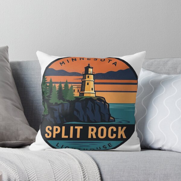 Item preview, Split Rock Lighthouse Minnesota Retro Sunset Vintage Badge Sticker designed and sold by DetourDgn.